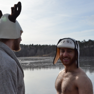 Vit bastuhatt i 100% ull för bastu och isbad